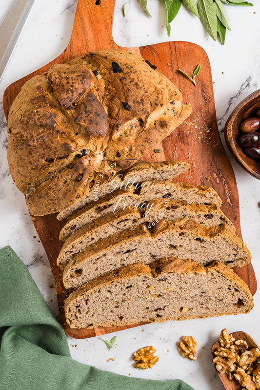 Sage, Olive and Walnut Bread