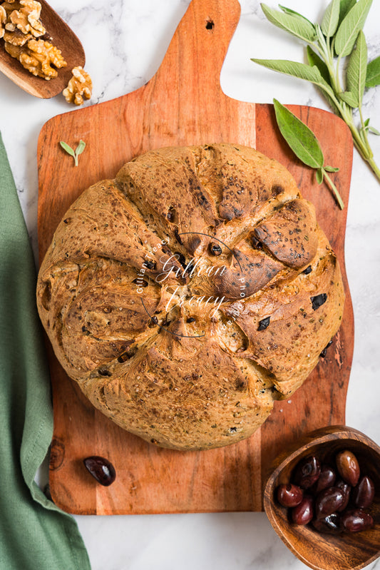 Sage, Olive and Walnut Bread