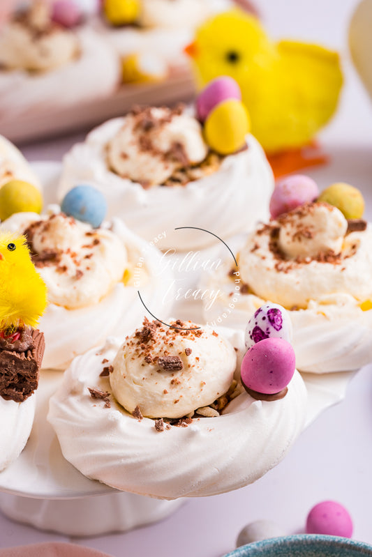 Easter Meringue Nest With Lemon Cream Filling