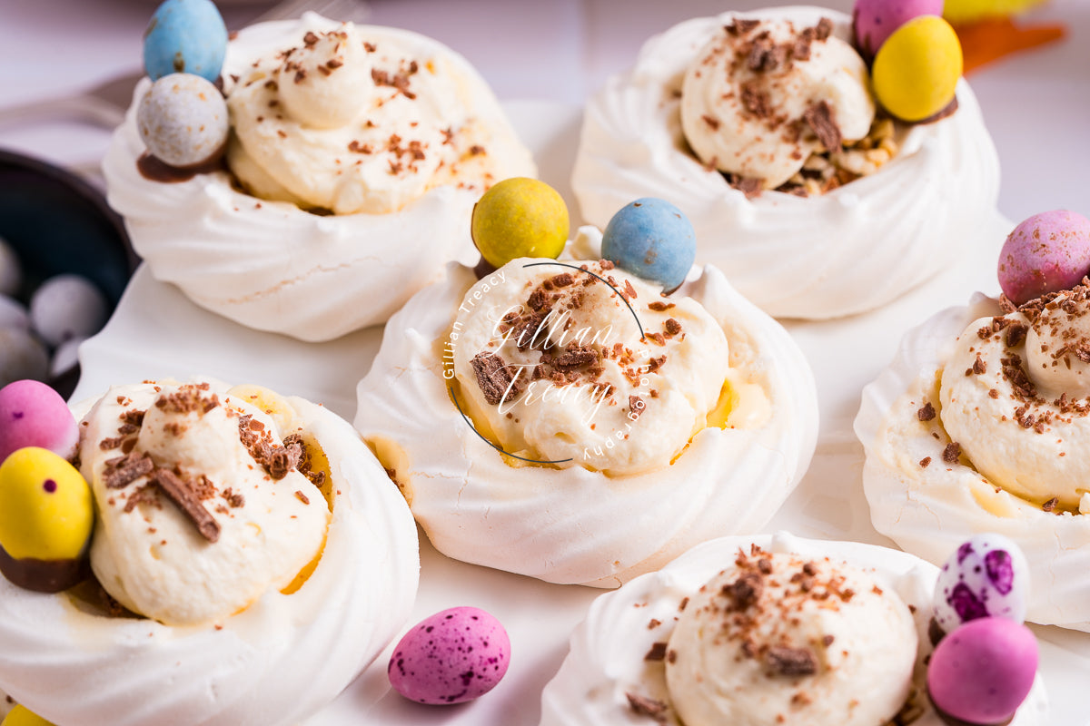 Easter Meringue Nest With Lemon Cream Filling