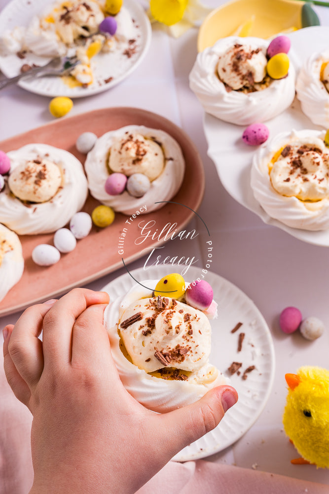 Easter Meringue Nest With Lemon Cream Filling