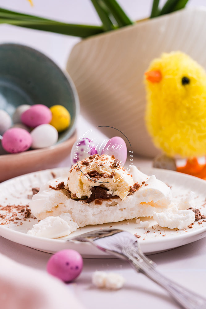Easter Meringue Nest With Lemon Cream Filling