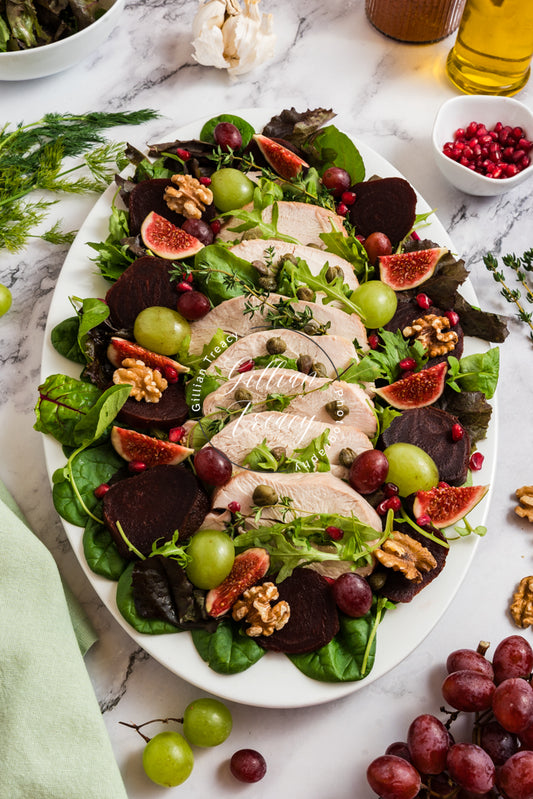 Turkey Salad Platter with Fig Vinaigrette