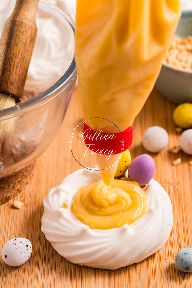 Easter Meringue Nest With Lemon Cream Filling