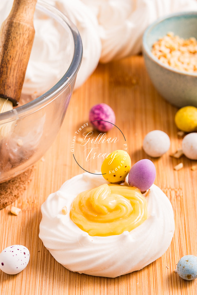 Easter Meringue Nest With Lemon Cream Filling