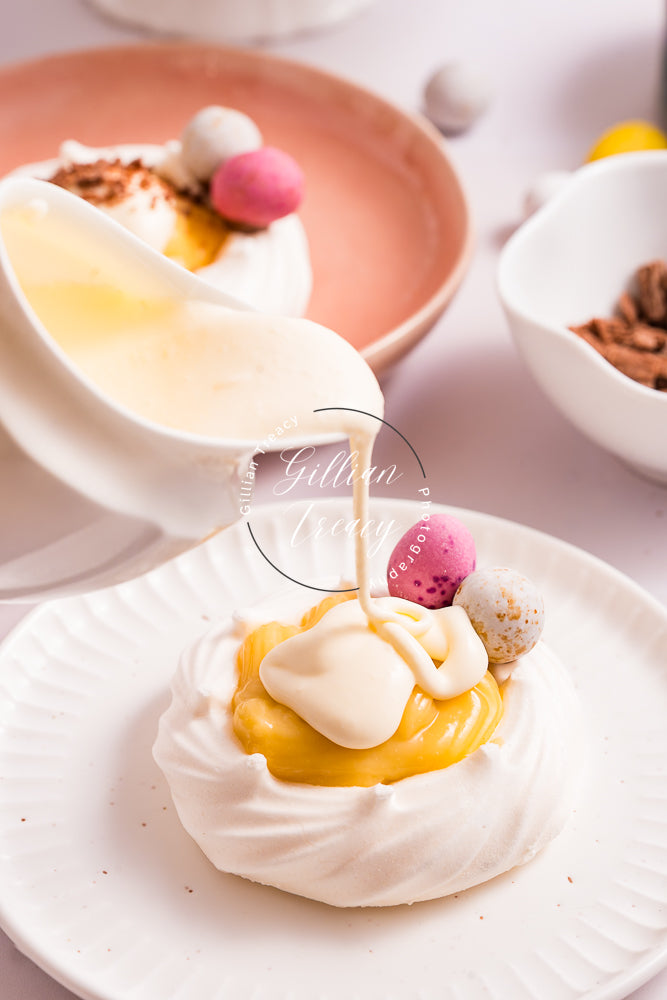 Easter Meringue Nest With Lemon Cream Filling