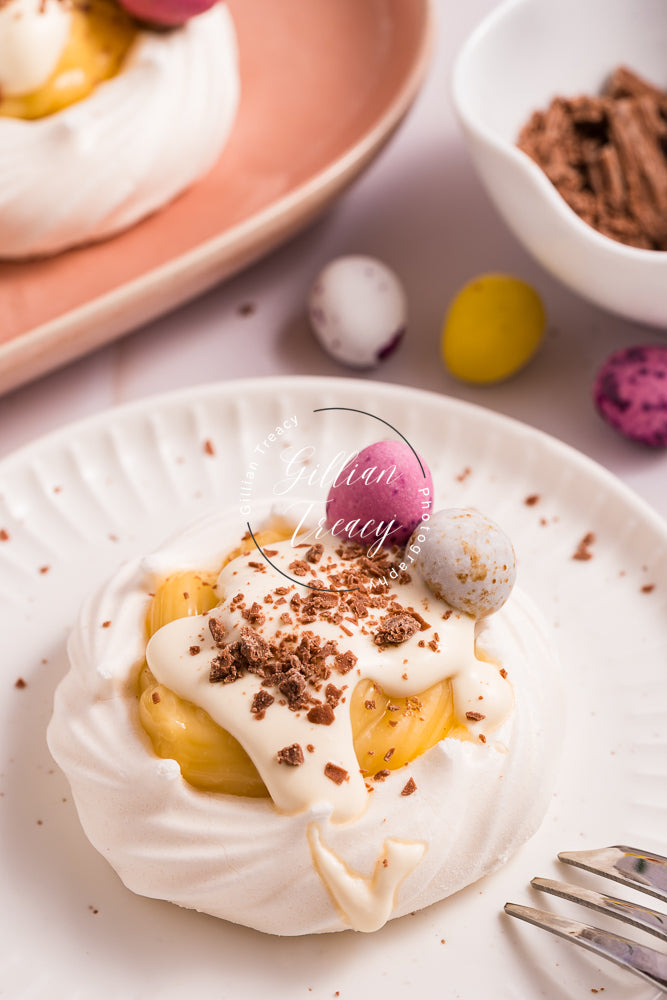 Easter Meringue Nest With Lemon Cream Filling