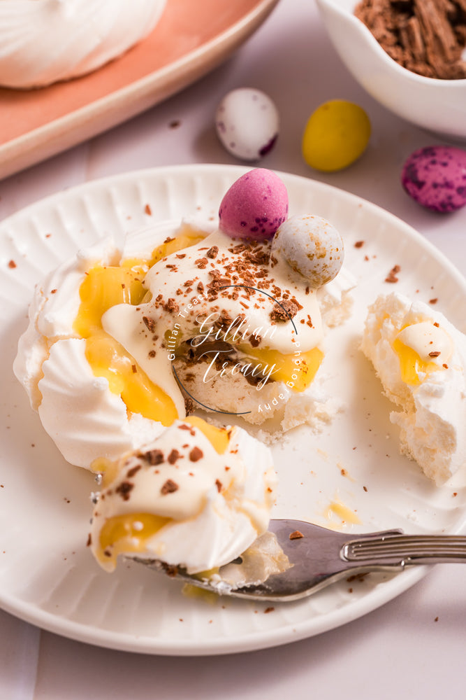Easter Meringue Nest With Lemon Cream Filling